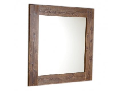 SAPHO - BRAND zrcadlo v dřevěném rámu 800x800, mořený smrk BA051S