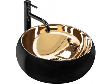 REA - Umyvadlo na desku Luna Gold/Black REA-U3306