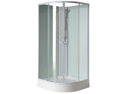 AQUALINE - AIGO čtvrtkruhový sprchový box 900x900x2040 bílý profil, čiré sklo YB93
