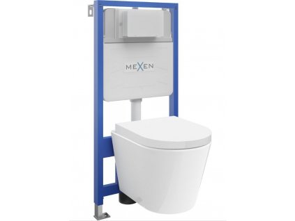 MEXEN/S - WC předstěnová instalační sada Fenix Slim s mísou WC Rico + sedátko softclose, bílá 61030478000