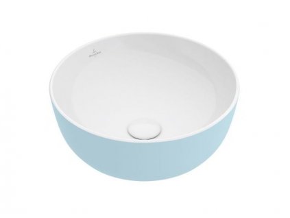 Villeroy & Boch Artis umyvadlo na desku 43x10,5 cm, bez přepadu, bílá/modrá (417943BCW0)