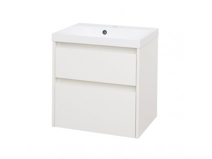 MEREO - Opto, koupelnová skříňka s umyvadlem z litého mramoru 61 cm, bílá CN910M