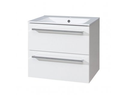 MEREO - Bino, koupelnová skříňka s keramickým umyvadlem 61 cm, bílá CN660