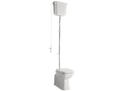 KERASAN - WALDORF WC mísa s nádržkou, spodní/zadní odpad, bílá-chrom WCSET19-WALDORF