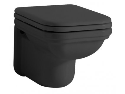 KERASAN - WALDORF závěsná WC mísa, 37x55cm, černá mat 411531