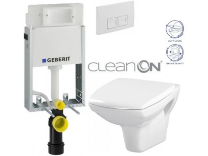 GEBERIT KOMBIFIXBasic vč. bílého tlačítka DELTA 50 + WC CERSANIT CLEANON CARINA + SEDÁTKO 110.100.00.1 50BI CA2