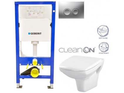 GEBERIT DuofixBasic s matným tlačítkem DELTA21 + WC CERSANIT CLEANON CARINA + SEDÁTKO 458.103.00.1 21MA CA2