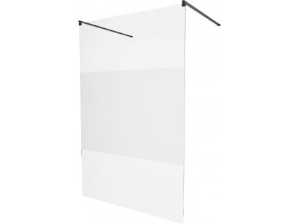 MEXEN/S - KIOTO samostatně stojící sprchová zástěna 110 x 200, transparent/matné sklo 8 mm, černá 800-110-002-70-35
