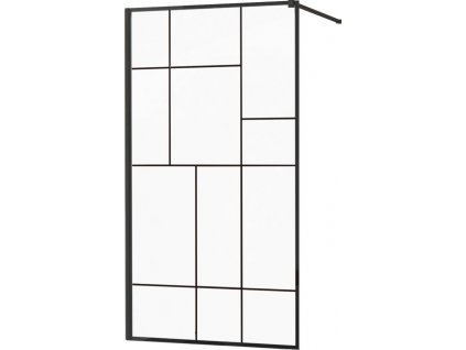 MEXEN/S - KIOTO Sprchová zástěna WALK-IN 110x200 cm 8 mm, černá, černý vzor 2 800-110-101-70-78