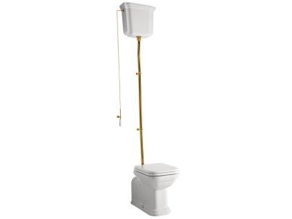 KERASAN - WALDORF WC mísa s nádržkou, spodní/zadní odpad, bílá-bronz WCSET20-WALDORF