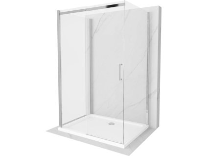 MEXEN/S - OMEGA sprchový kout 3-stěnný 130x80, transparent, chrom + vanička včetně sifonu 825-130-080-01-00-3s-4010