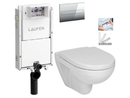 LAUFEN Podomít. systém LIS TW1 SET s chromovým tlačítkem + WC JIKA LYRA PLUS + SEDÁTKO DURAPLAST SLOWCLOSE H8946630000001CR LY5