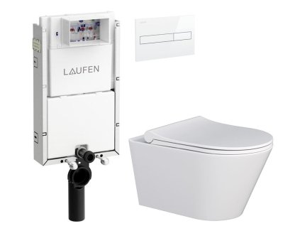 LAUFEN Podomít. systém LIS TW1 SET s bílým tlačítkem + WC MYJOYS MY1 + SEDÁTKO H8946630000001BI MY1