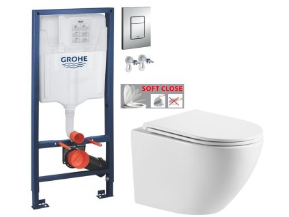 Rapid SL pro závěsné WC 38528SET s chromovou deskou + WC INVENA LIMNOS WITH SOFT, včetně soft/close sedátka 38772001 LI1