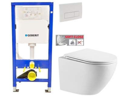 GEBERIT DuofixBasic s bílým tlačítkem DELTA51 + WC INVENA LIMNOS WITH SOFT, včetně soft/close sedátka 458.103.00.1 51BI LI1