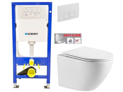 GEBERIT DuofixBasic s bílým tlačítkem DELTA50 + WC INVENA LIMNOS WITH SOFT, včetně soft/close sedátka 458.103.00.1 50BI LI1