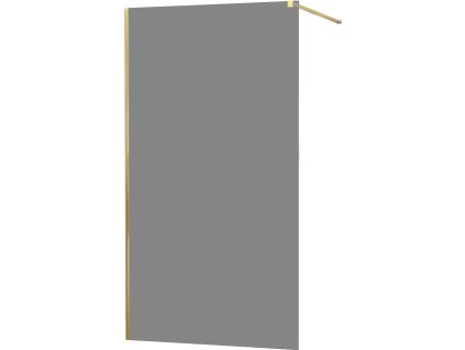 MEXEN/S - KIOTO Sprchová zástěna WALK-IN 140x200 cm 8 mm, zlatá, kouřové sklo 800-140-101-50-40