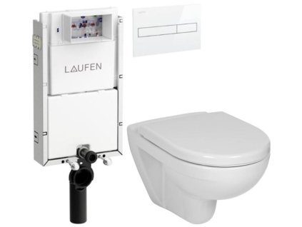 LAUFEN Podomít. systém LIS TW1 SET s bílým tlačítkem + WC JIKA LYRA PLUS + SEDÁTKO DURAPLAST H8946630000001BI LY6