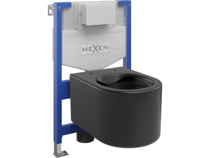 MEXEN/S - WC předstěnová instalační sada Fenix XS-F s mísou WC Sofia, černá mat 6803354XX85