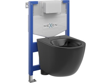 MEXEN/S - WC předstěnová instalační sada Fenix XS-F s mísou WC Lena, černá mat 6803322XX85