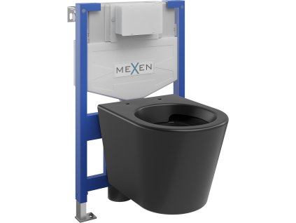 MEXEN/S - WC předstěnová instalační sada Fenix XS-F s mísou WC Rico, černá mat 6803372XX85