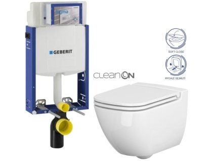 GEBERIT KOMBIFIX ECO, nádržka UP 320 bez tlačítka + WC CERSANIT CLEANON CASPIA + SEDÁTKO 110.302.00.5 CP1