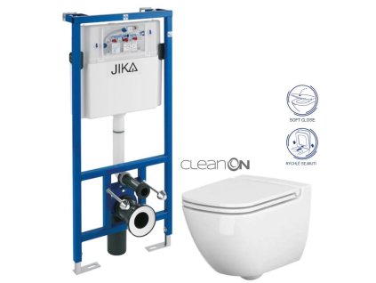 předstěnový instalační systém bez tlačítka + WC CERSANIT CLEANON CASPIA + SEDÁTKO H895652 X CP1