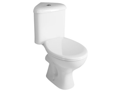 AQUALINE - CLIFTON rohové WC kombi, dvojtlačítko 3/6l, zadní/spodní odpad, bílá FS1PK