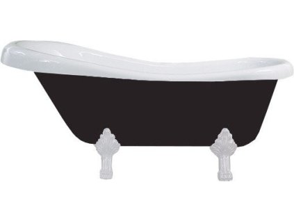 MEXEN/S - Retro volně stojící vana 150x73 cm bílá / černá bílá nohy , sifon chrom 53251507375-20