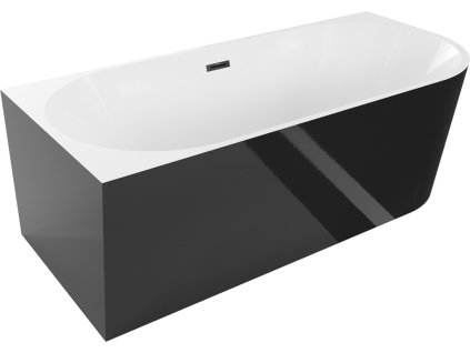 MEXEN/S - Mia volně stojící rohová vana levá 170 x 80, bílá/černá, sifon a přepad černá 52691708075L-70