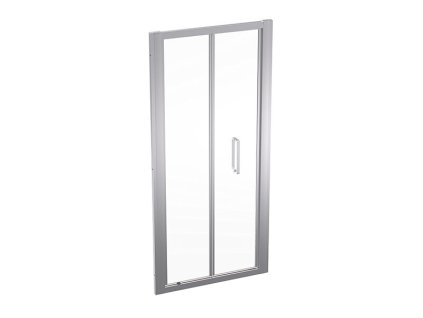 90geberit geo skladaci posuvne dvere 90x190 cm sklo transparent ram stribrita