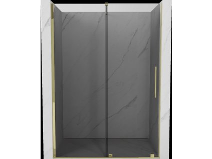 MEXEN/S - Velar posuvné sprchové dveře 150, grafit, zlatá 871-150-000-41-50