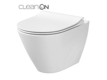 CERSANIT - SET 743 závěsná mísa CITY OVAL NEW CLEAN ON včetně sedátka duroplast K701-104