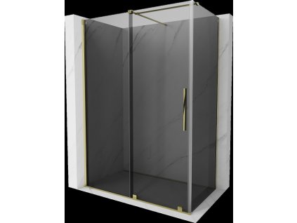 MEXEN/S - Velar sprchový kout, posuvné dveře 160 x 100, grafit, zlato 871-160-100-41-50