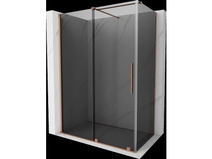 MEXEN/S - Velar sprchový kout, posuvné dveře 140 x 85, grafit, měď kartáčovaná 871-140-085-41-65