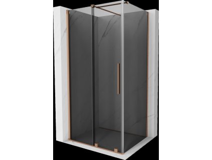 MEXEN/S - Velar sprchový kout, posuvné dveře 130 x 85, grafit, měď kartáčovaná 871-130-085-41-65