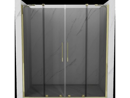 MEXEN/S - Velar Duo posuvné sprchové dveře 170, grafit, zlatá 871-170-000-42-50