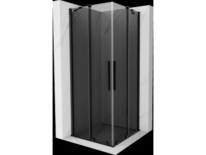 MEXEN/S - Velar Duo sprchový kout, posuvné dveře 80 x 80, grafit, černá 871-080-080-42-70