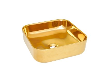 INVENA - Umyvadlo na desku MALAGA TREND 39 cm, čtvercové zlatá CE-39-009-C