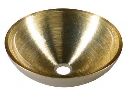 SAPHO - MURANO SOFT BROWN skleněné umyvadlo na desku, průměr 40cm, béžovozlatá AL5318-67
