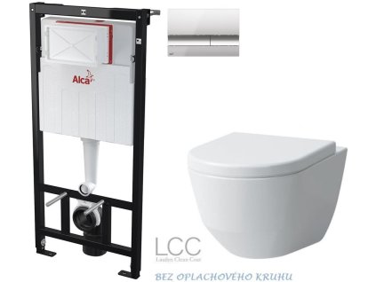 Předstěnový instalační systém s chromovým tlačítkem M1721 + WC LAUFEN PRO LCC RIMLESS + SEDÁTKO AM101/1120 M1721 LP2