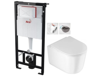 Předstěnový instalační systém bez tlačítka + WC DEANTE Jasmin se sedátkem RIMLESS AM101/1120 X JA1