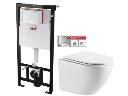 ALCA Sádromodul - předstěnový instalační systém bez tlačítka + WC INVENA LIMNOS WITH SOFT, včetně soft/close sedátka AM101/1120 X LI1