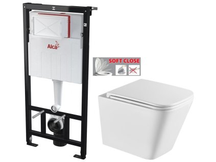 ALCA Sádromodul - předstěnový instalační systém bez tlačítka + WC INVENA FLORINA WITH SOFT, včetně soft/close sedátka AM101/1120 X FL1