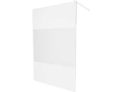 MEXEN/S - KIOTO Sprchová zástěna WALK-IN 100 x 200, transparent/dekor 8 mm, bílá 800-100-101-20-35