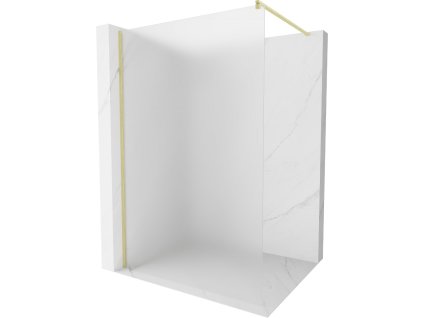 MEXEN/S - Kioto Sprchová zástěna WALK-IN 80 x 200, dekor 8 mm, zlatá kartáčovaná 800-080-101-55-30