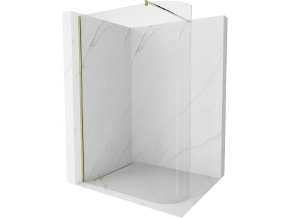 MEXEN/S - Kioto Sprchová zástěna WALK-IN zaoblená 100 x 200, transparent 8 mm, zlatá 800-100-101-50-06