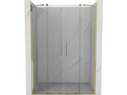 MEXEN/S - Velar Duo posuvné sprchové dveře 160, transparent, złaté 871-160-000-02-50