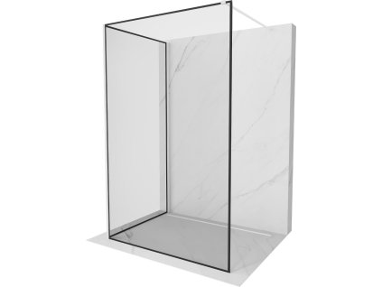 MEXEN/S - Kioto Sprchová zástěna WALK-IN 90 x 80, černý vzor, bílá 800-090-212-20-70-080