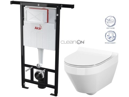 ALCA Jádromodul - předstěnový instalační systém bez tlačítka + WC CERSANIT CLEANON CREA OVÁL + SEDÁTKO AM102/1120 X CR1